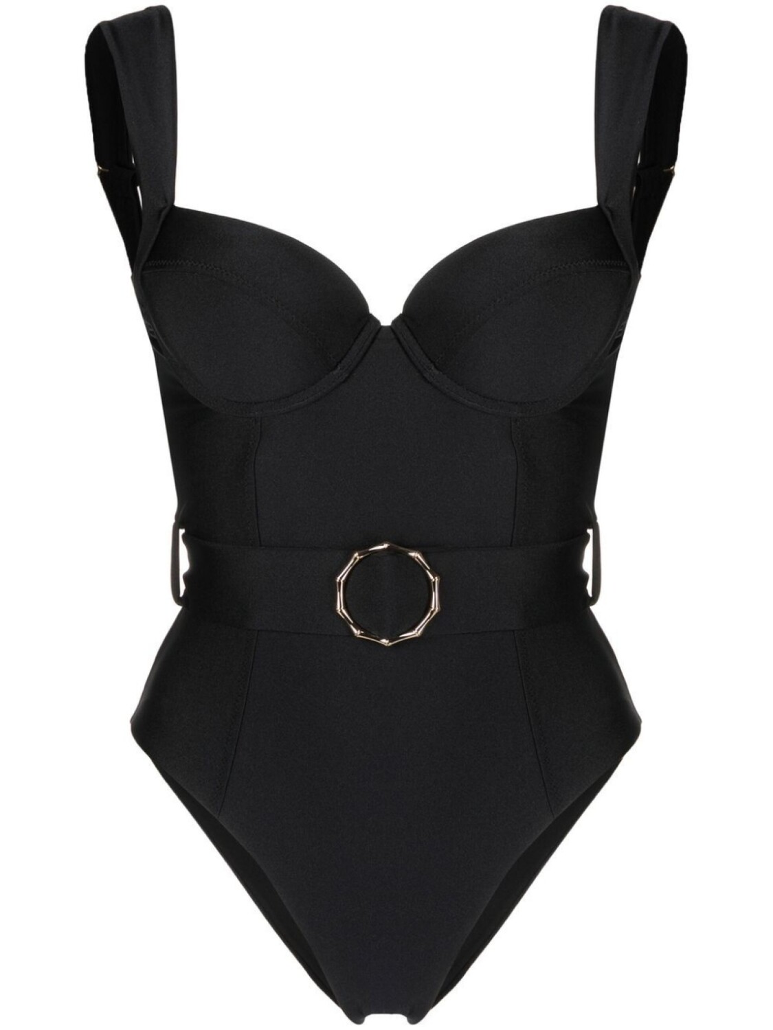 

Noire Swimwear купальник с бюстье и поясом, черный