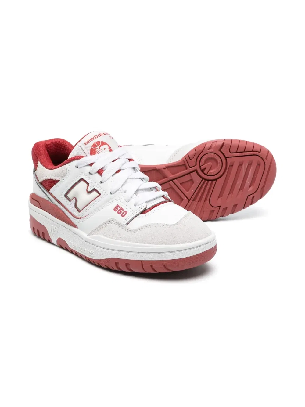 Кроссовки 550 с тисненым логотипом New Balance, белый — фото 2