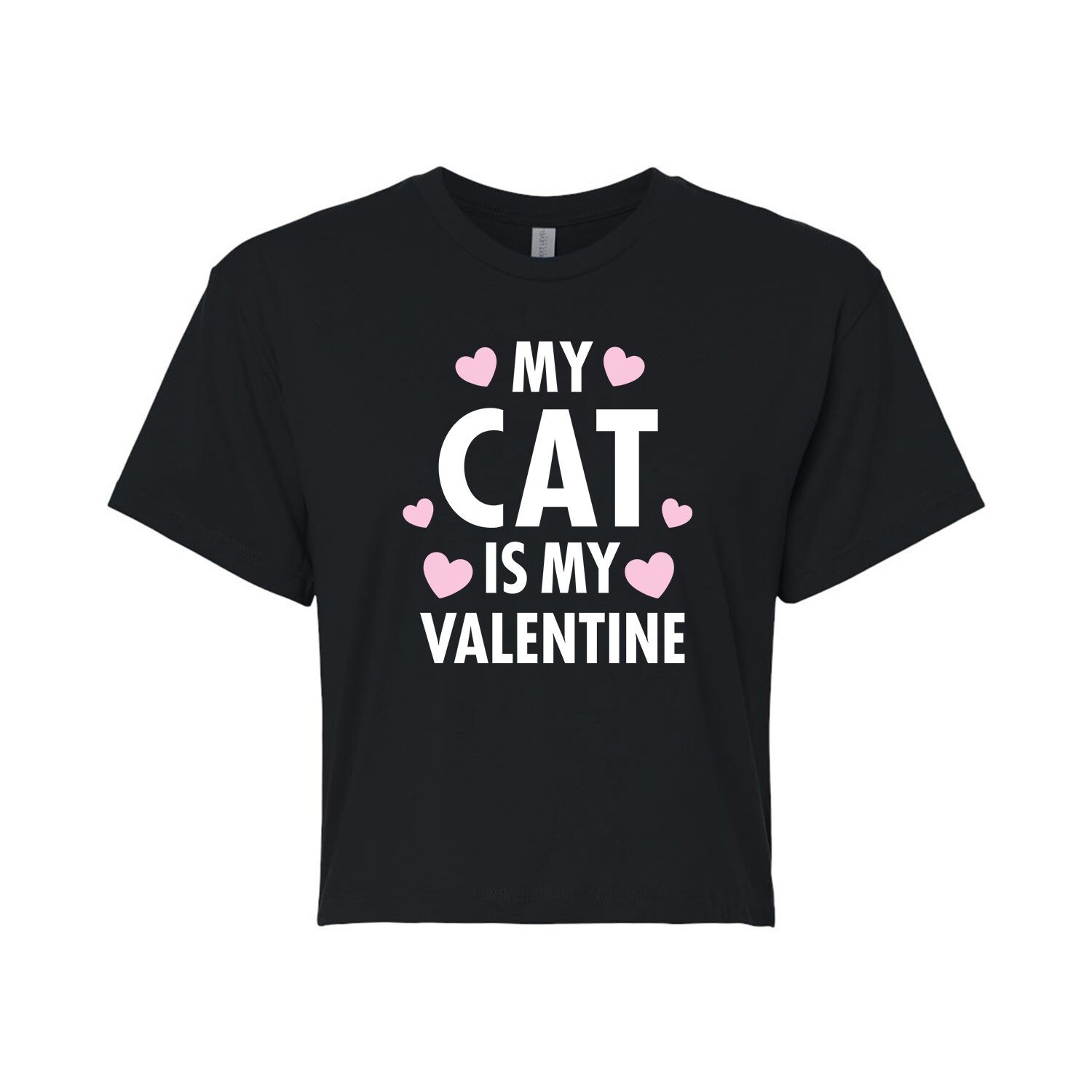 

Укороченная футболка ко Дню святого Валентина для юниоров «My Cat Is My Valentine» Licensed Character