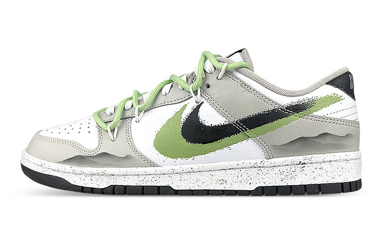 

Кроссовки Nike Dunk Skateboard Shoes Men Low-Top White, Black, Gray/Green