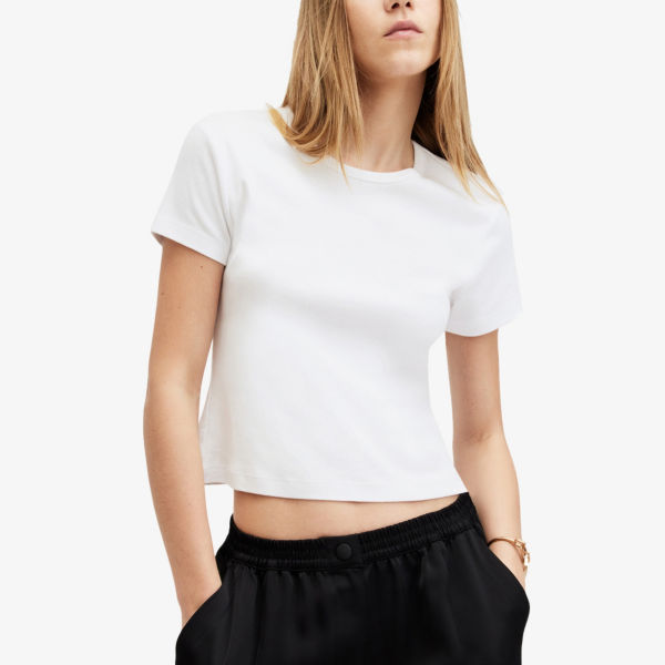 Футболка Allsaints Stevie облегающего кроя, белый — фото 3