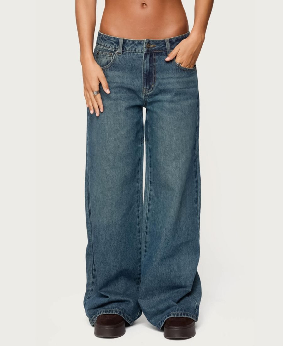 

Женские джинсы Heartly с низкой посадкой и прямым кроем Edikted, Blue-washed