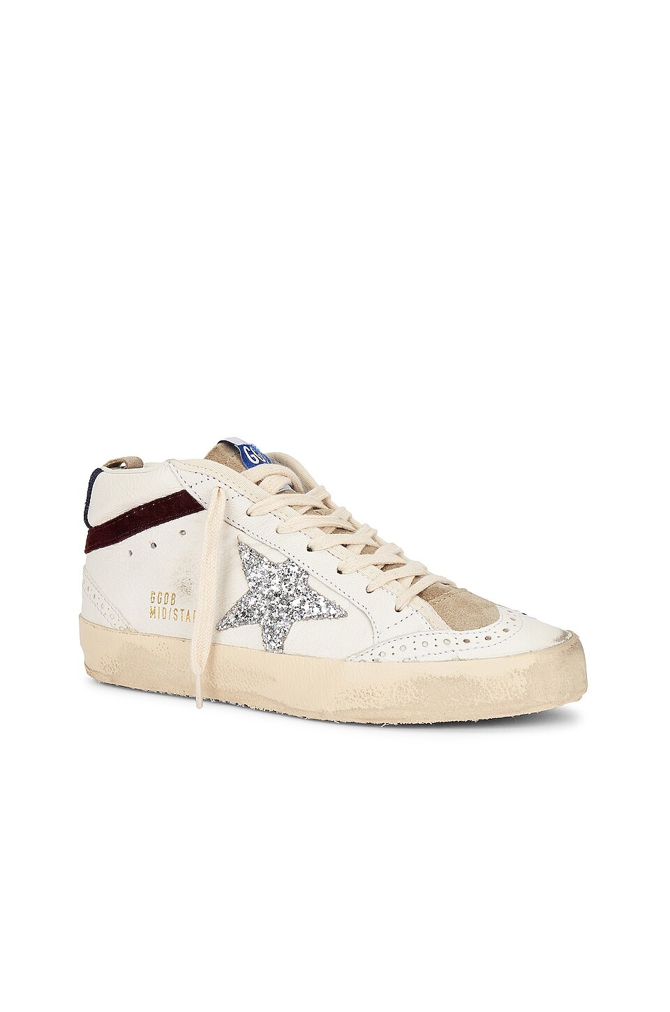 Кроссовки Golden Goose Mid Star, цвет White, Silver, Wine, & Medieval Blue — фото 2