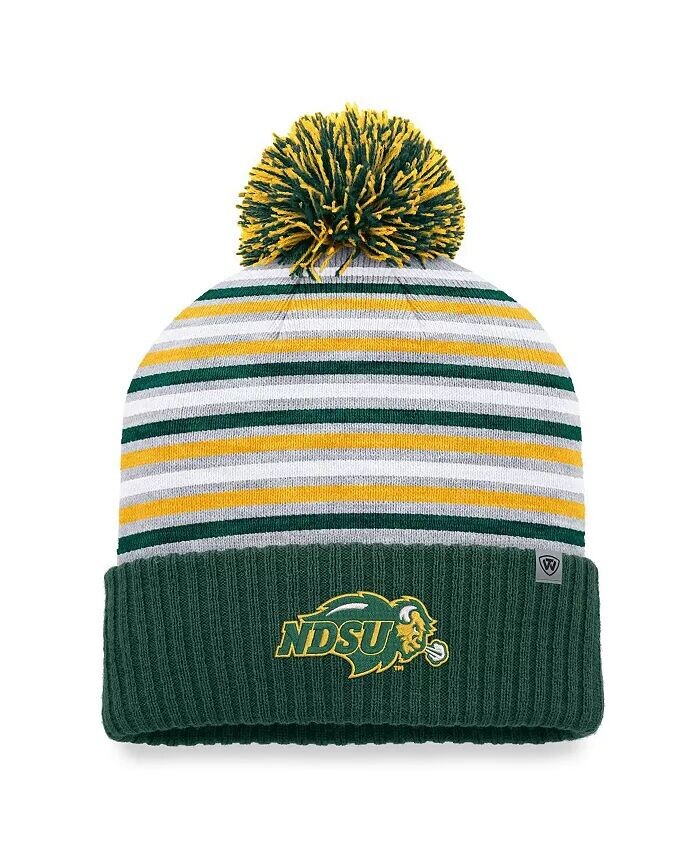 

Мужская зеленая вязаная шапка NDSU Bison Dash с манжетами и помпоном Top Of The World, зеленый