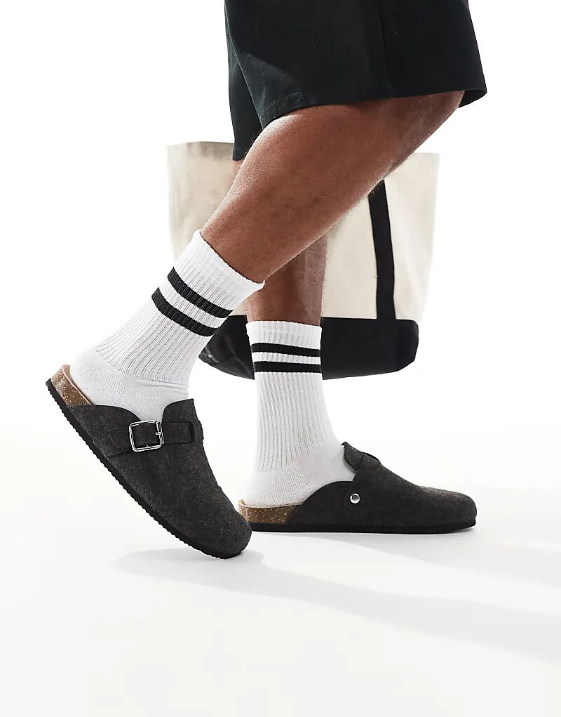 

Туфли-лоферы ASOS DESIGN из серого фетра