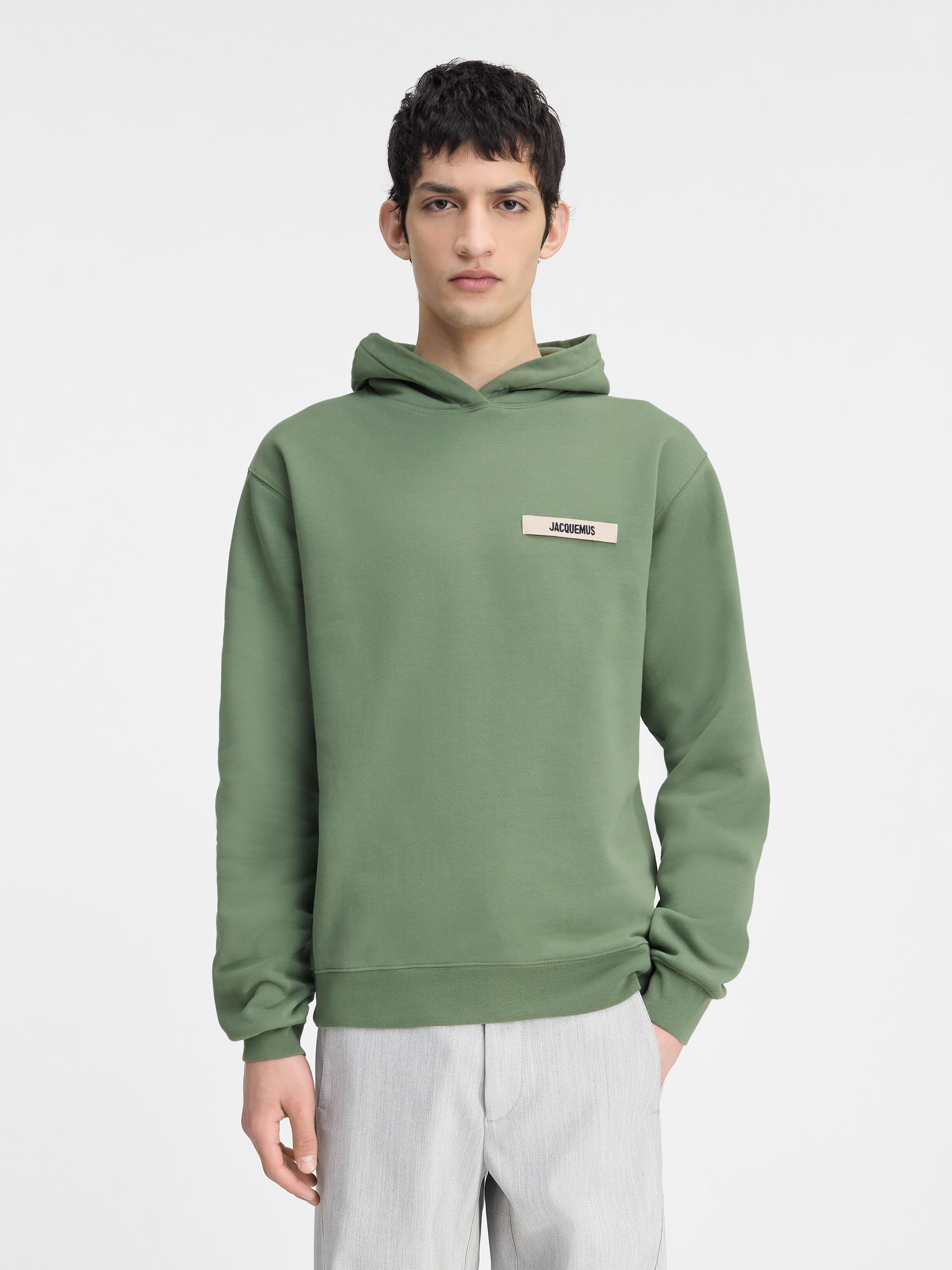 

Толстовка с капюшоном и логотипом Grosgrain JACQUEMUS The Gros Grain hoodie, цвет Light Green