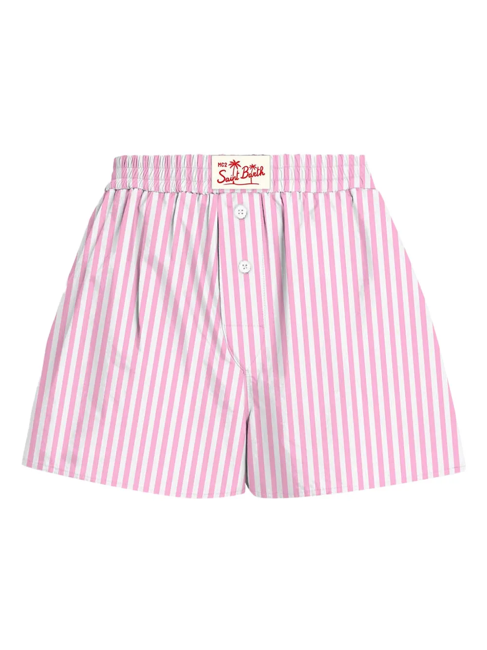 

Полосатые шорты на пуговицах MC2 Saint Barth Kids, розовый