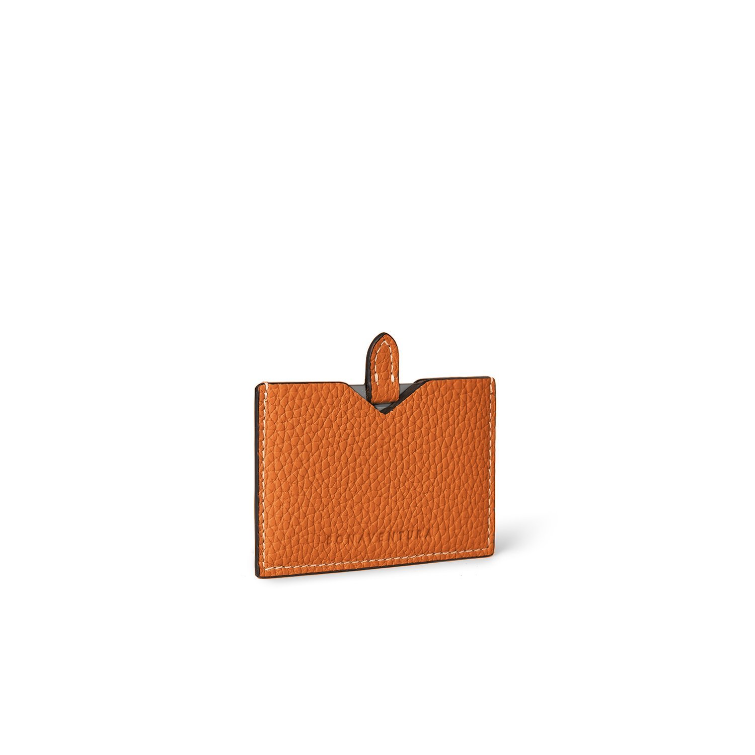 Компактное зеркало в кожаной обложке из шагреневой кожи Bonaventura, orange