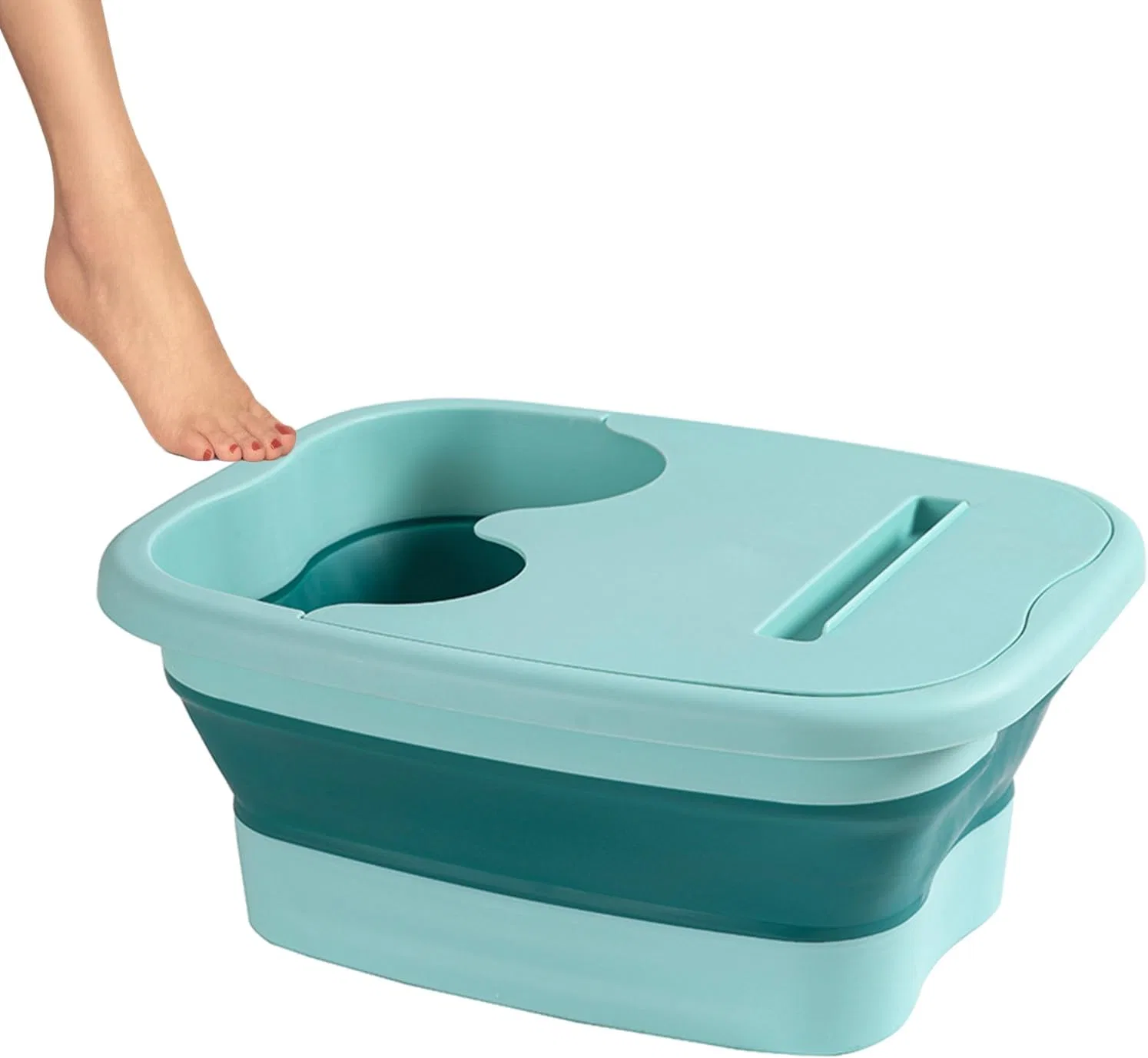 Складная ванночка для ног с массажными роликами Generic, Green — фото 2