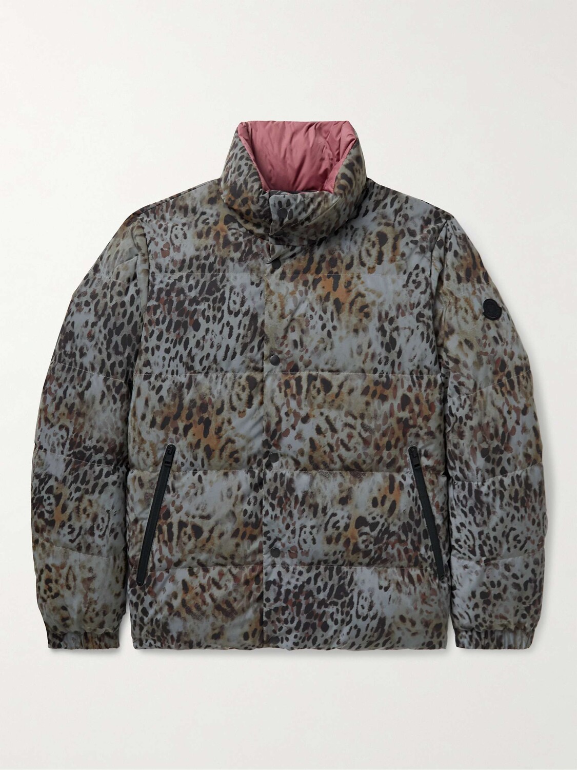 

2 Moncler 1952 Светоотражающий двухсторонний пуховик с гепардовым принтом MONCLER GENIUS, серый