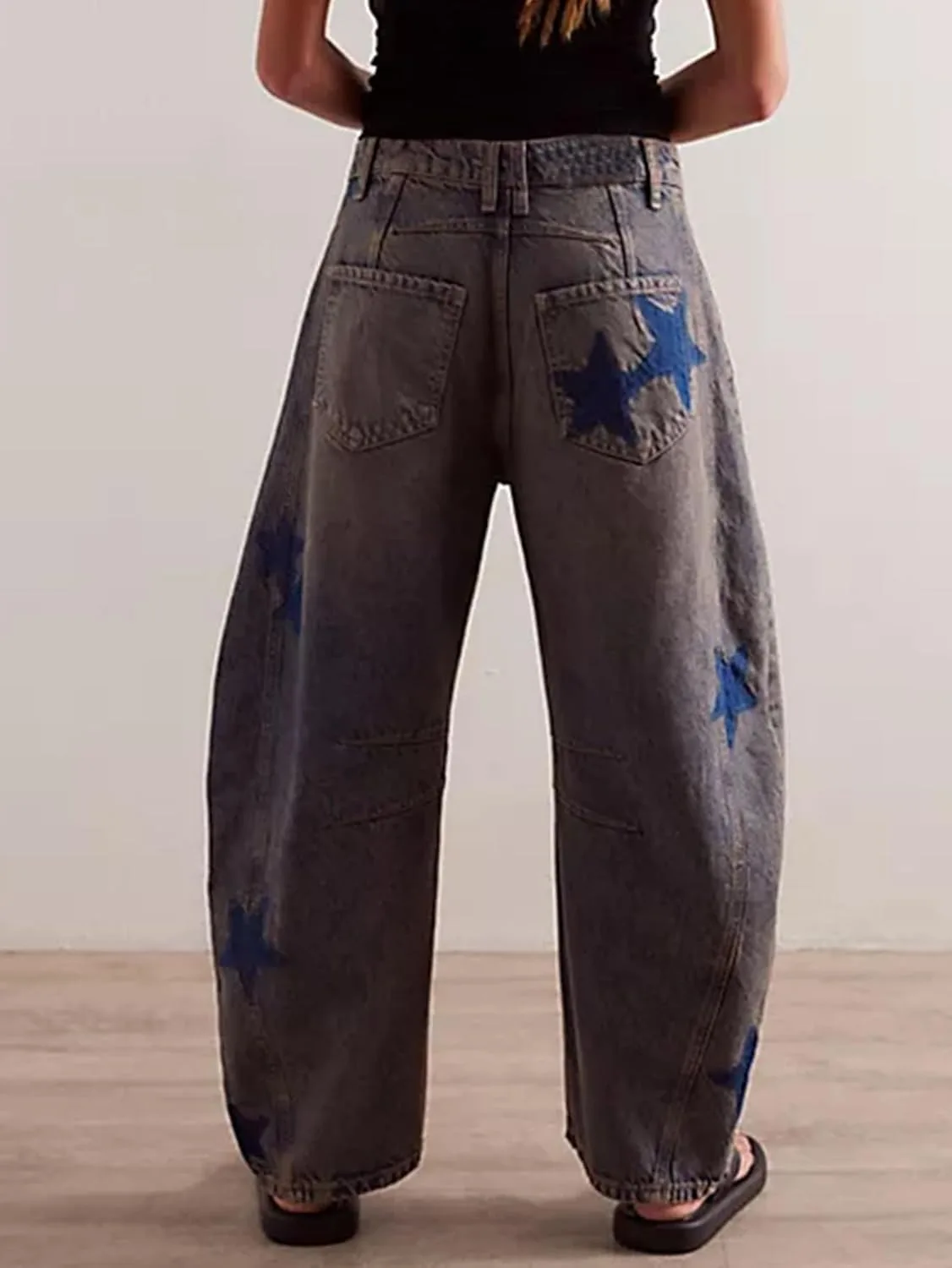 Джинсы Fall Star Women Wide Leg с принтом Y2-k — фото 2