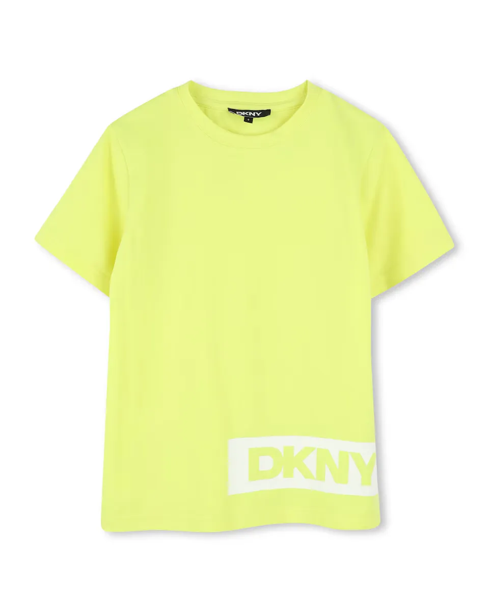 

Желтая футболка для мальчиков с короткими рукавами DKNY, жёлтый