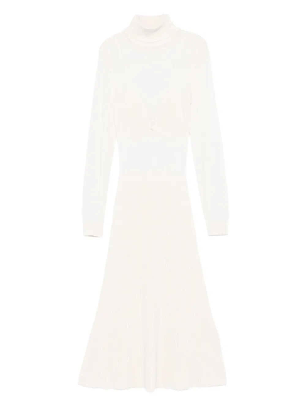 

Платье с воротником-гольф в рубчик Elisabetta Franchi, белый