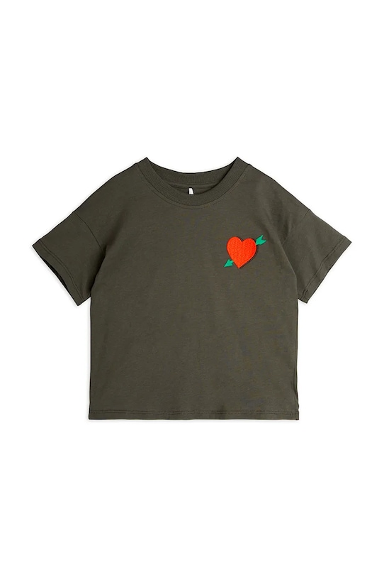 

Детская хлопковая футболка Arrowed heart Mini Rodini, черный