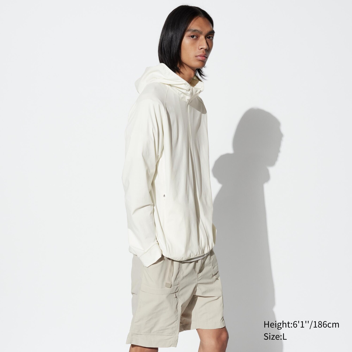 

Толстовка DRY-EX Ultra Stretch с капюшоном и молнией UNIQLO, белый
