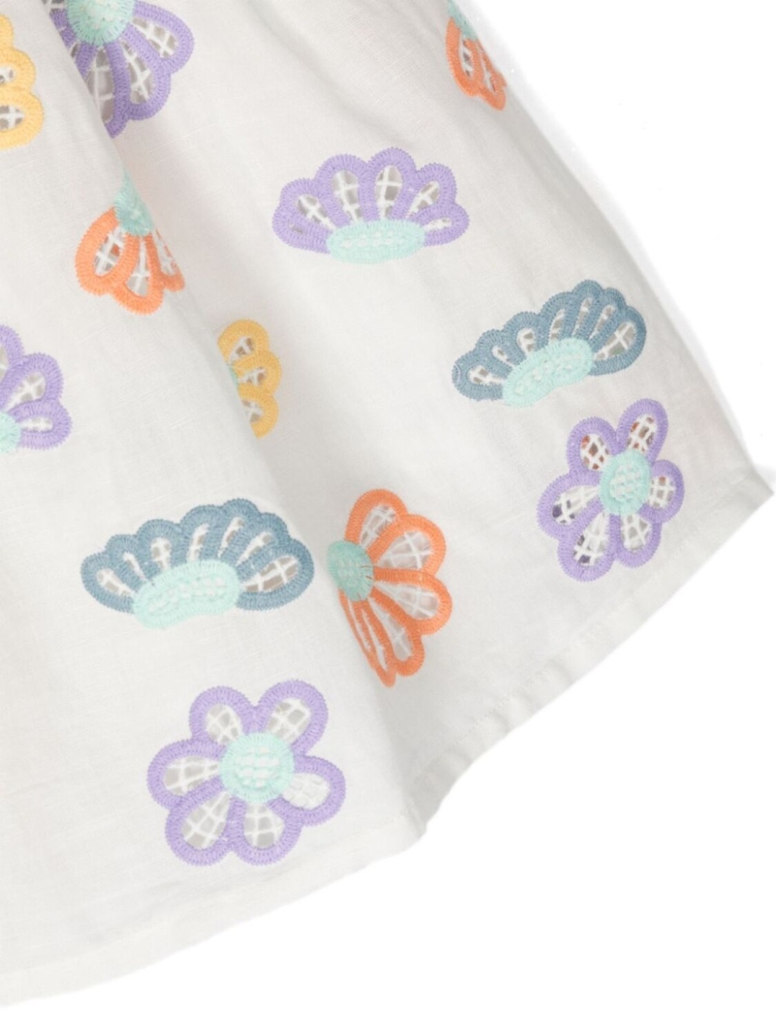 Stella McCartney Kids платье с цветочной вышивкой, белый — фото 3