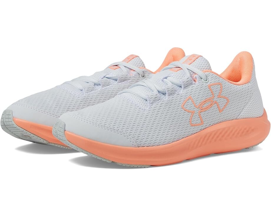 Кроссовки Under Armour Kids Grade School Charged Pursuit 3 Big Logo, цвет Distant Gray/Flare Orange/Flare Orange