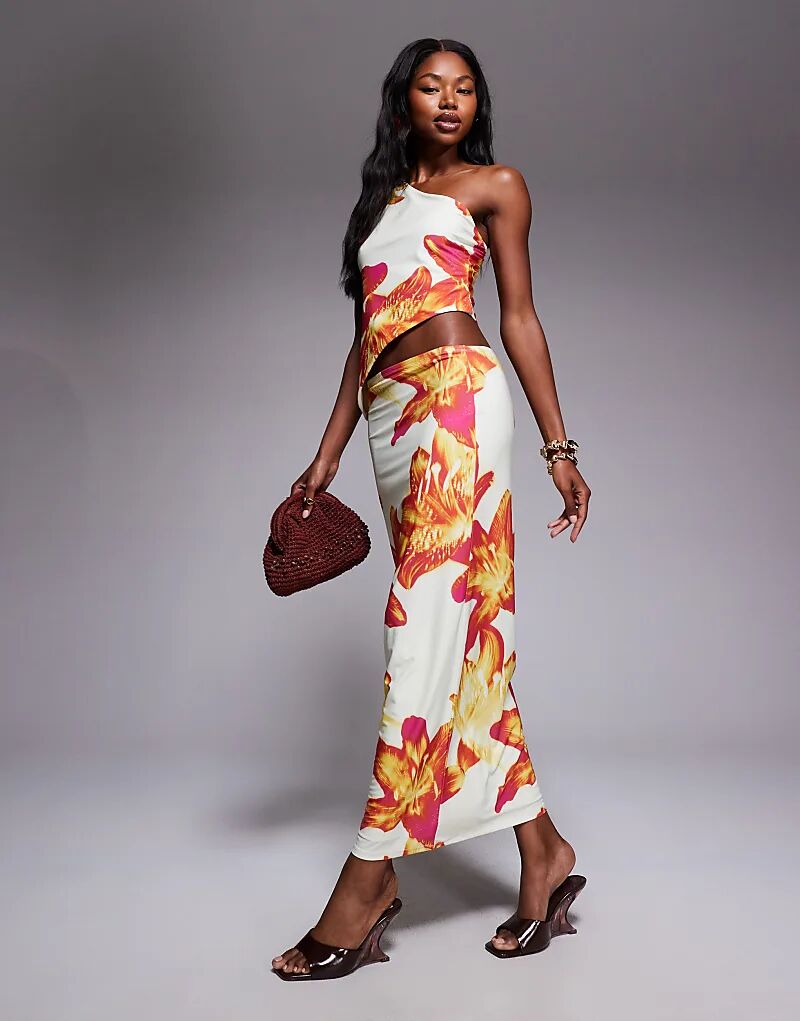 

Обтягивающая юбка миди от ASOS DESIGN с цветочным принтом