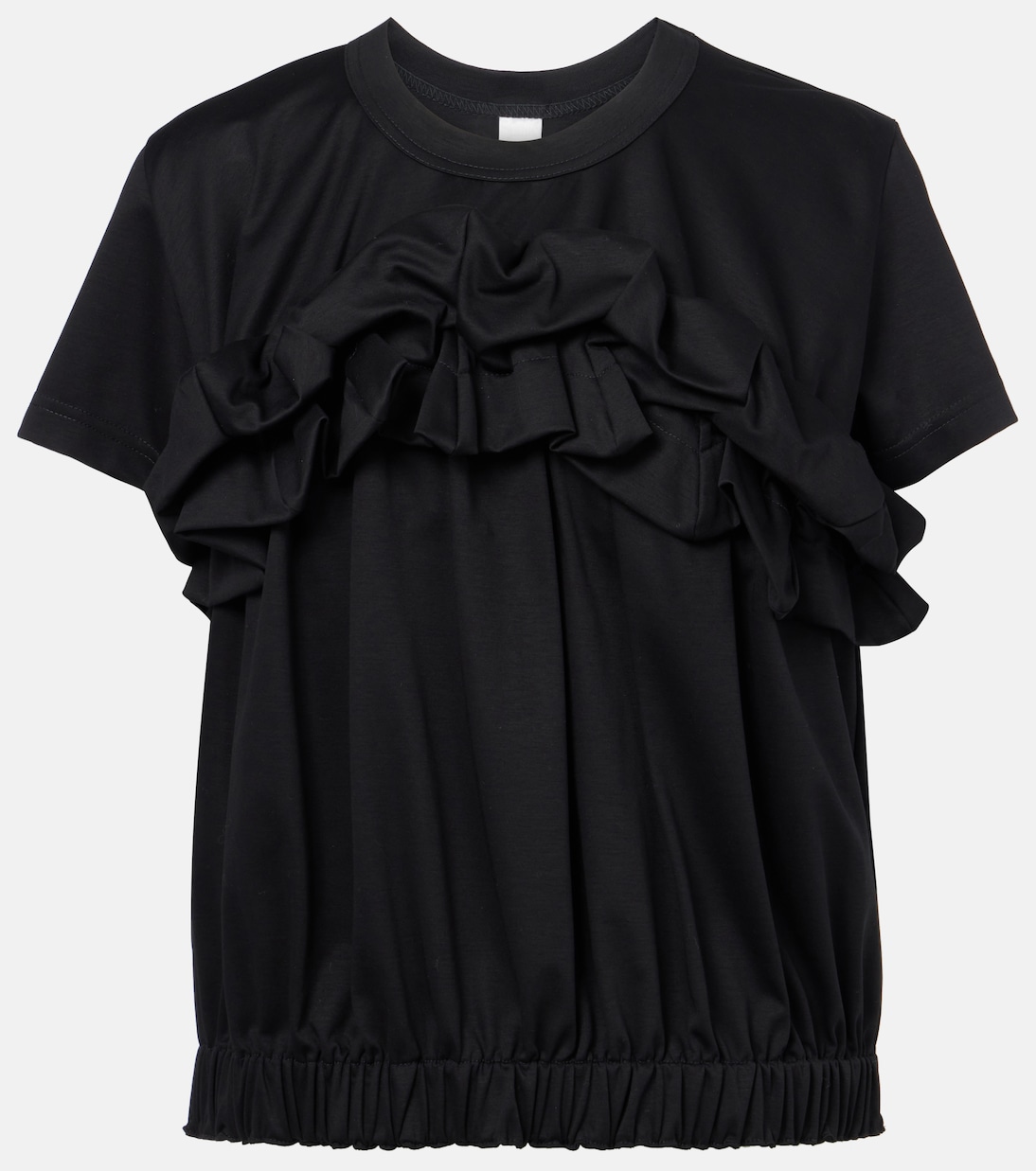

Женский топ из хлопка с рюшами Noir Kei Ninomiya, черный
