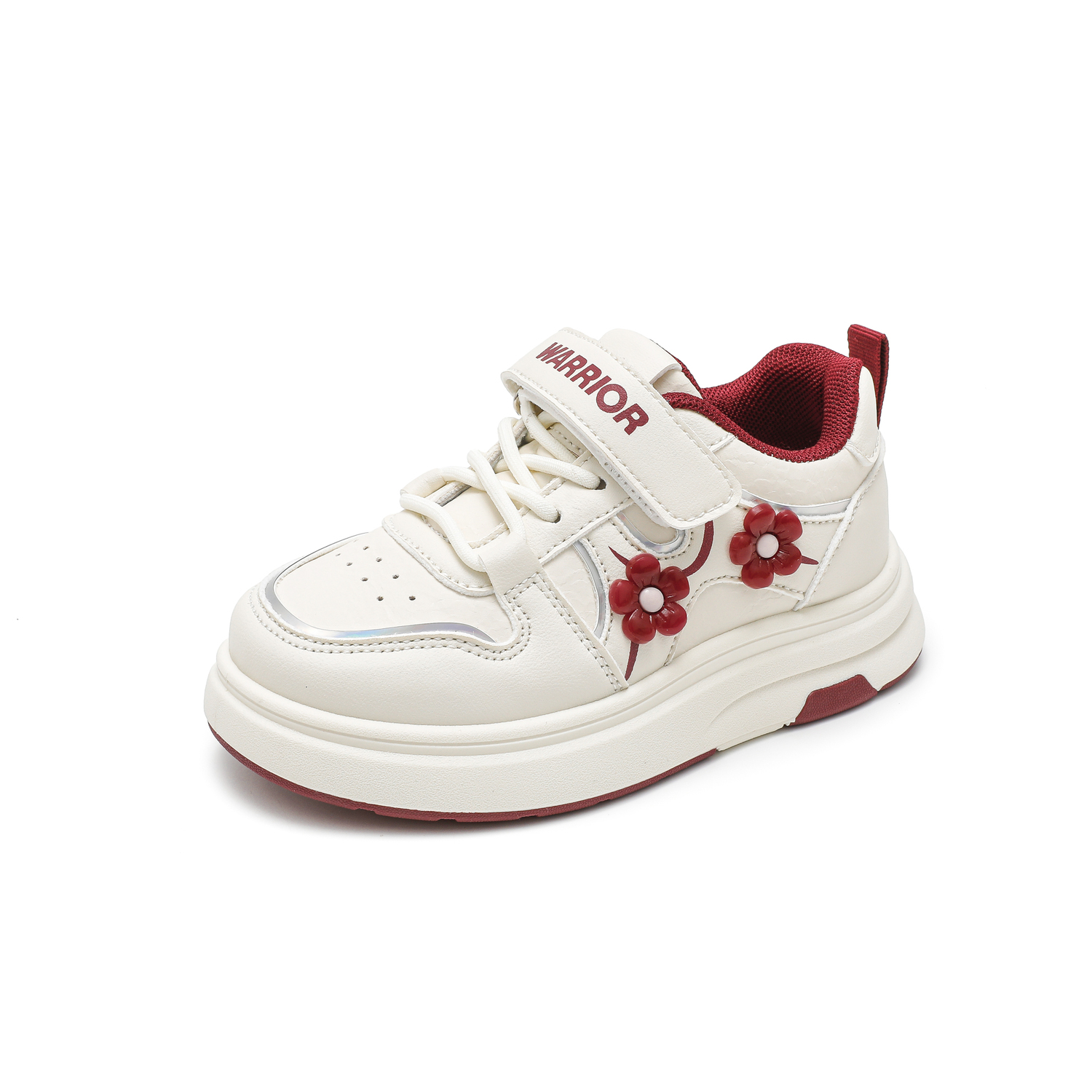 Детские кроссовки для скейтбординга Girls' Abrasion Resistant Lightweight Cushioning Slip Resistant Low top WARRIOR, бежевый/фиолетовый — фото 3