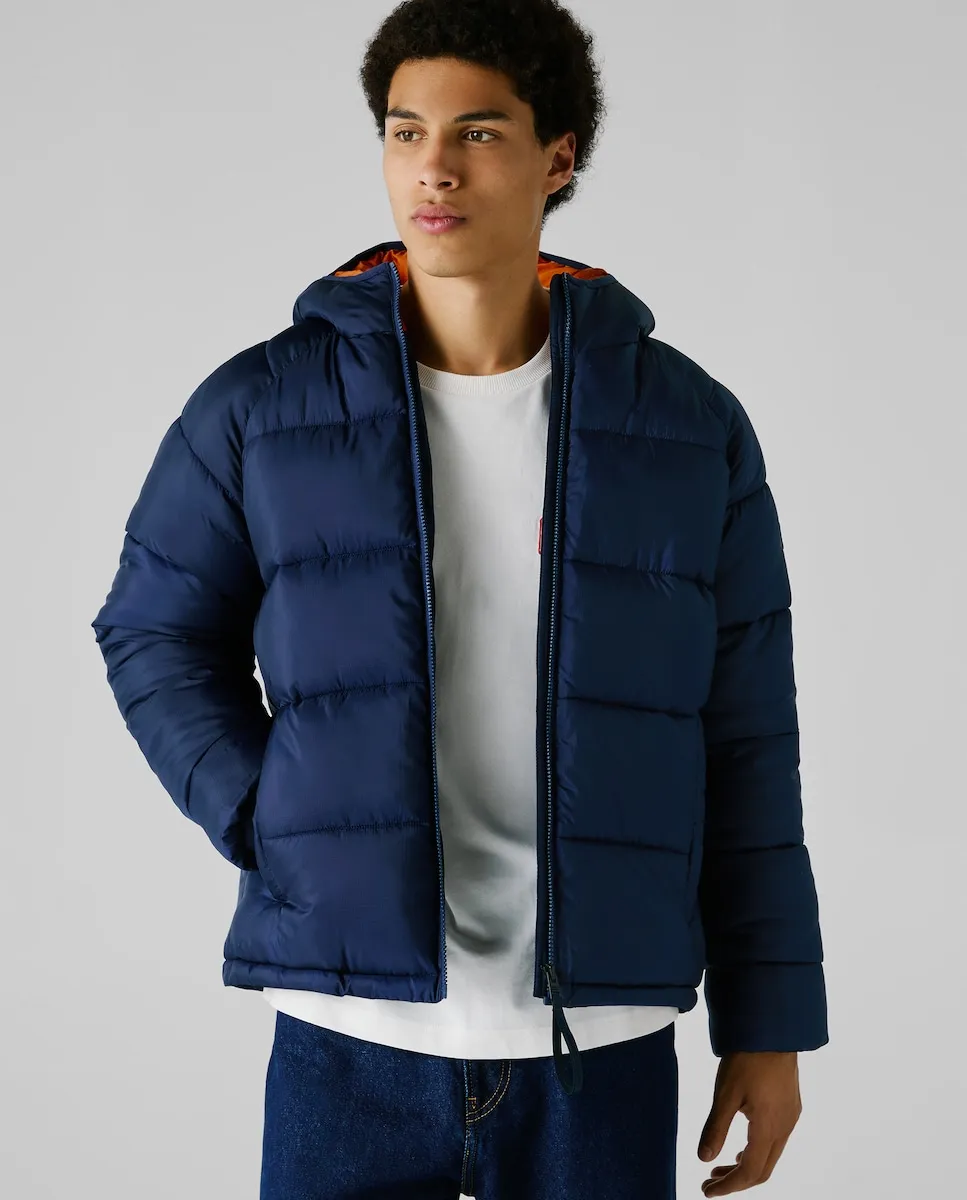 

Утепленная мужская куртка с капюшоном Pepe Jeans, темно-синий