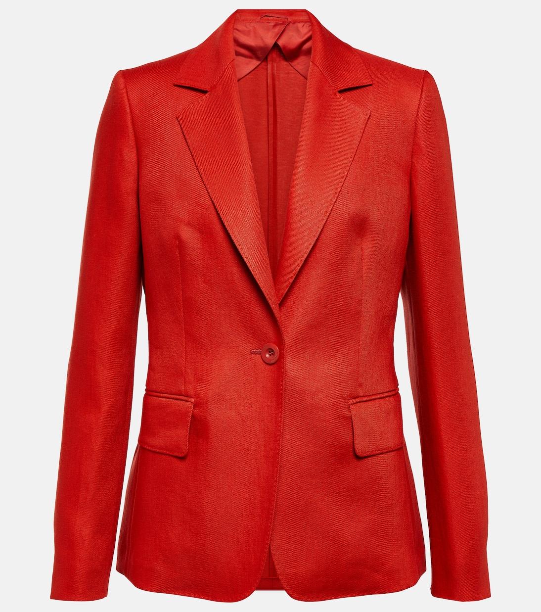 

Однобортный льняной блейзер из альпаки Max Mara, Rosso