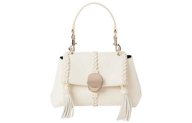 

Chloé Сумка Chloe Penelope Series из телячьей кожи с нашивками, через плечо, мини-сумка женская, белая