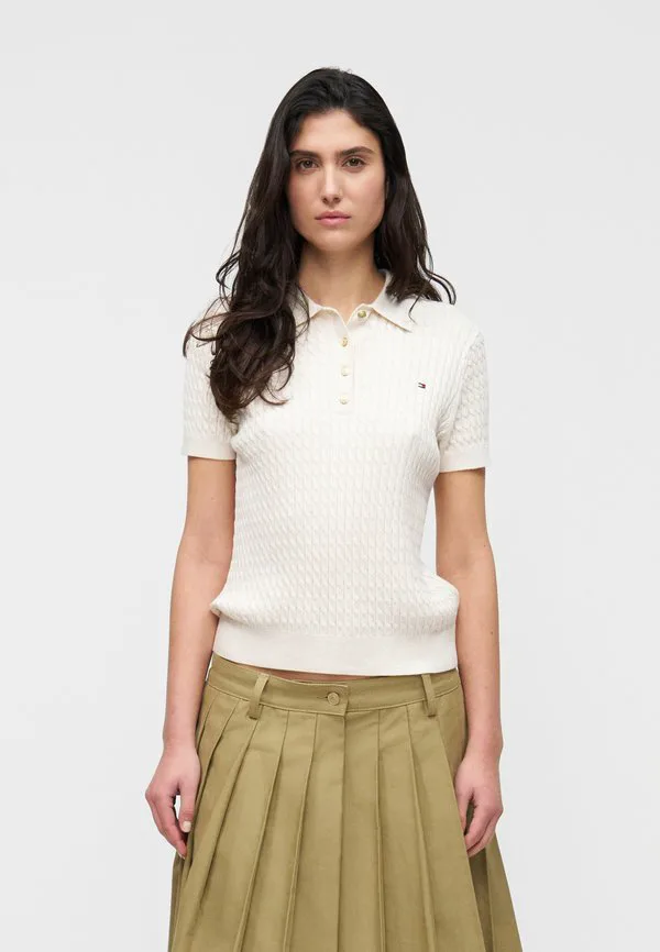 Поло-Рубашка с коротким рукавом и косами Tommy Hilfiger, Heather Ivory Petal