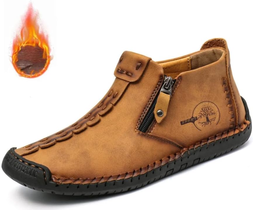 

Мужские прогулочные туфли с поддержкой свода стопы, дышащие, легкие и противоскользящие, удобная водонепроницаемая обувь для улицы, ручной работы, ортопедические кроссовки Silkhause, коричневый