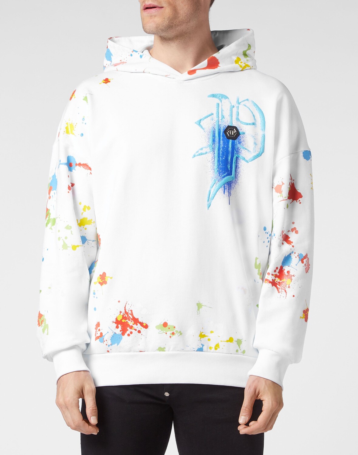 

Толстовка с капюшоном Dripping Skull Philipp Plein, белый