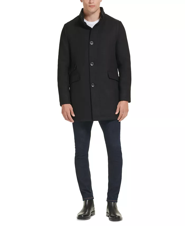 

Мужское шерстяное пальто на пуговицах Car Coat Kenneth Cole, черный