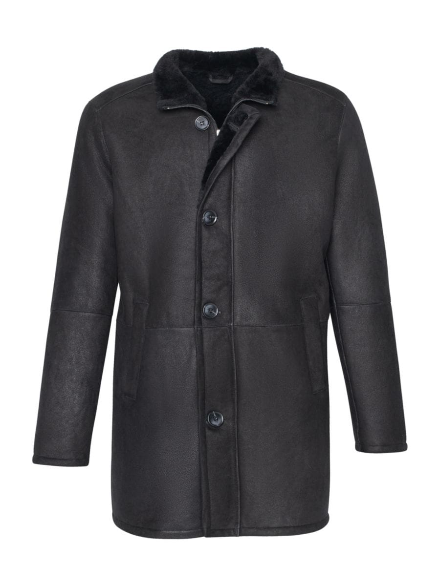 

Однобортное пальто из овчины Made For Generations WOLFIE FURS, черный