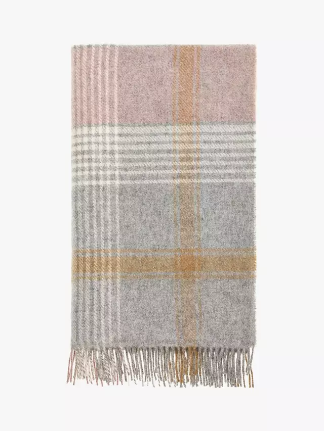 

Плед Bronte by Moon British Wool Classic Check, цвет silver/pink