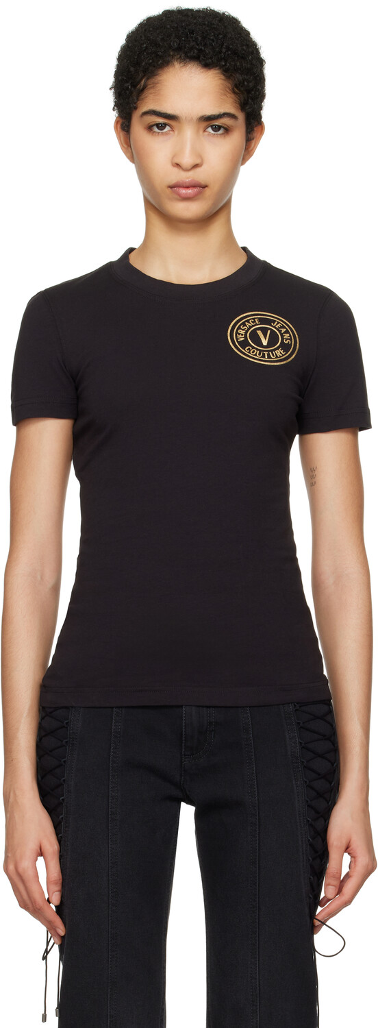 

Футболка с черным принтом Versace Jeans Couture