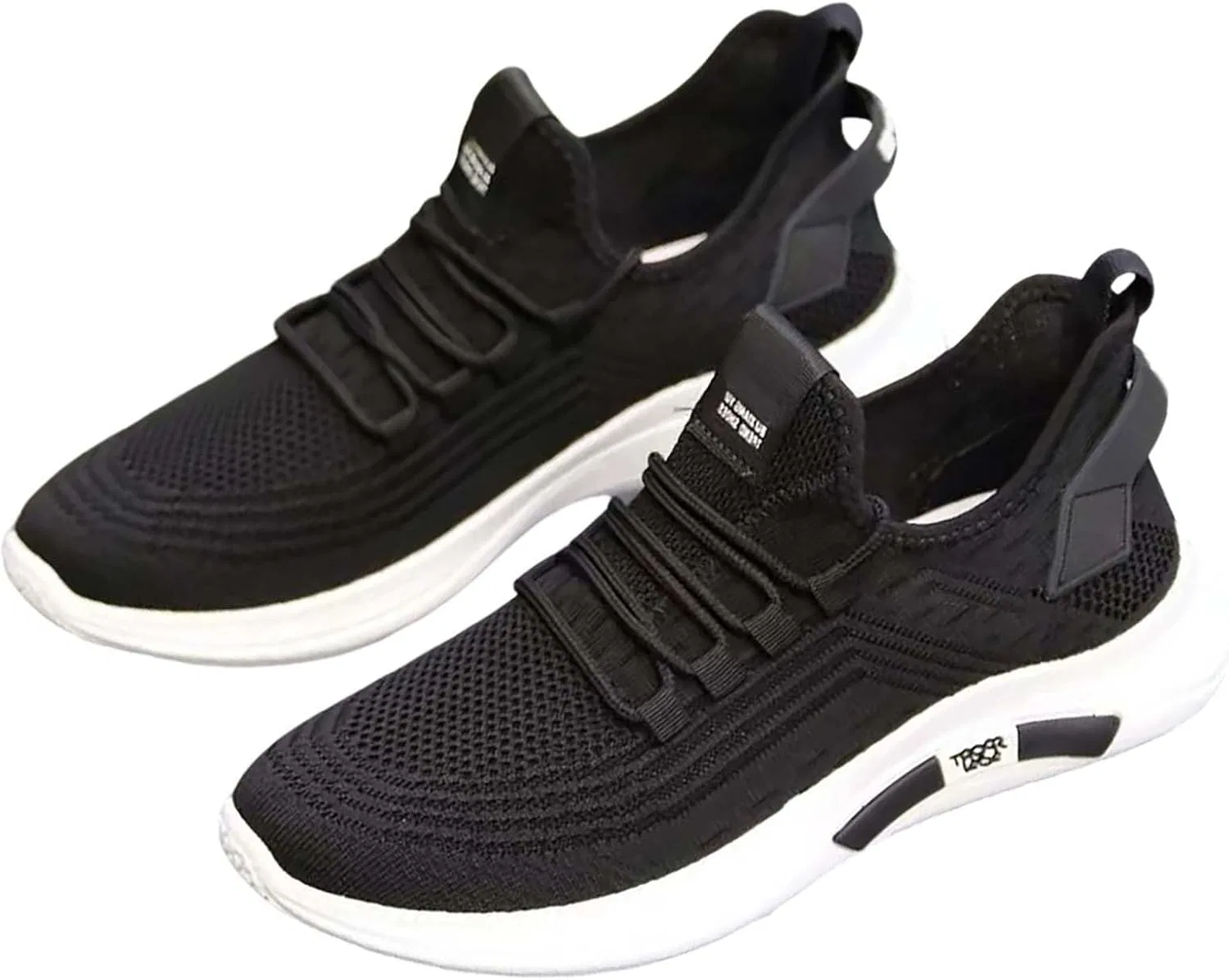 Кроссовки Herren,Herrenschuhe Sommer Neue atmungsaktive Mesh Schuhe Schuhe Herren Sport Freizeit rutschfeste kleine weiße Schuhe Generic, Schwarz — фото 4