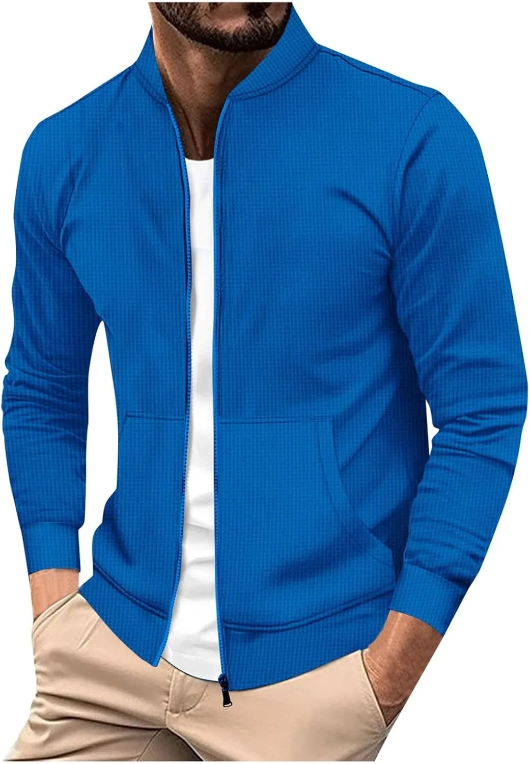 Куртка мужская легкая с карманами, Polyester, Blue
