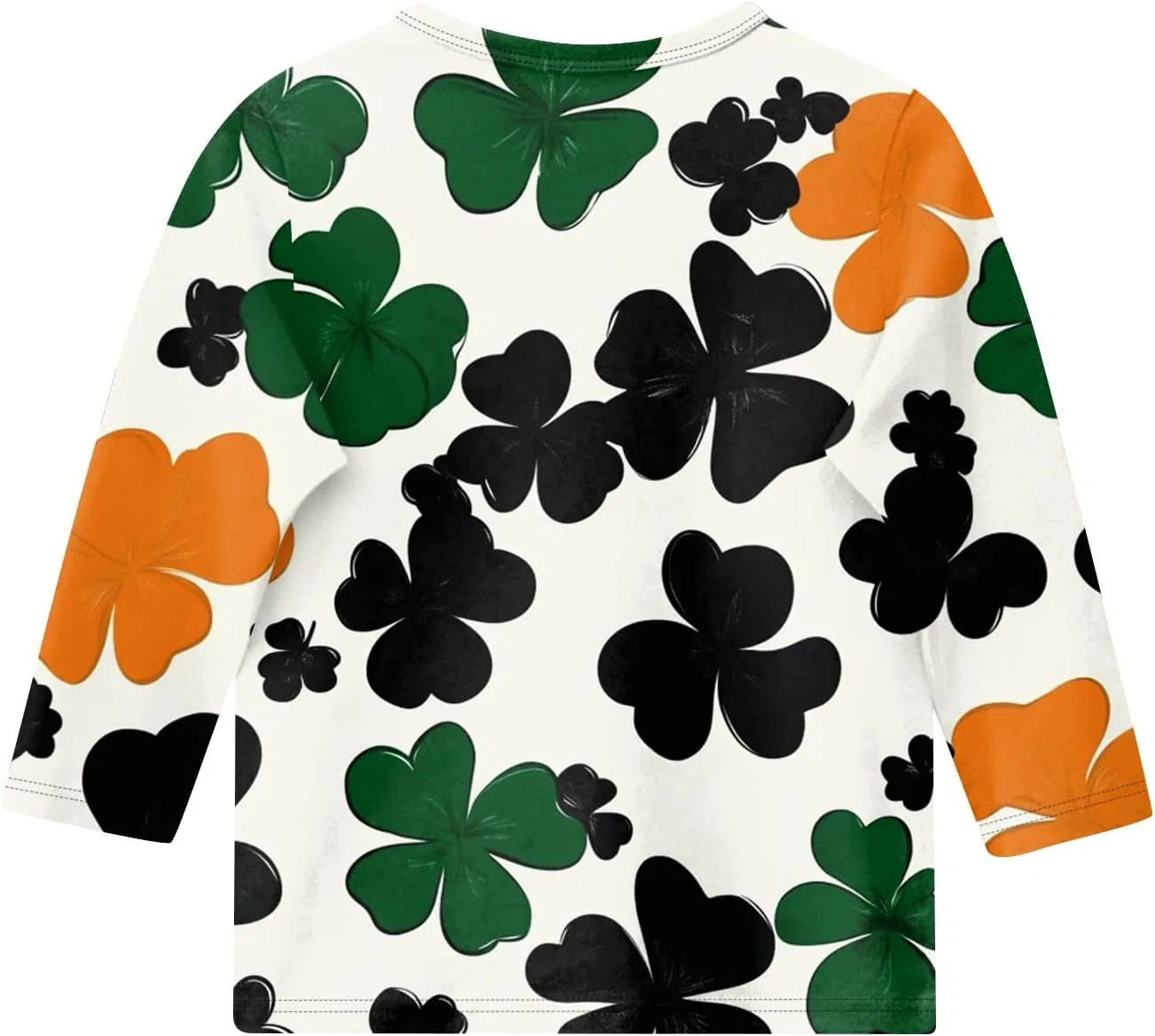Футболка оверсайз с принтом St. Patrick's Day, 3/4 рукав, оранжевый — фото 3