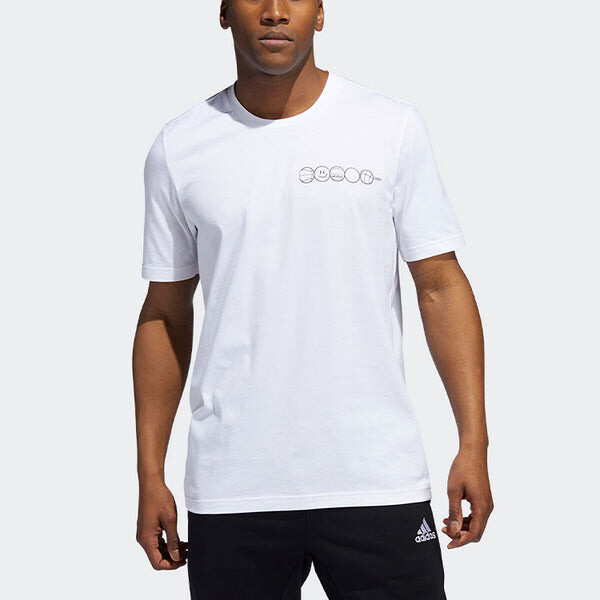 Футболка beijing tee cartoon printing basketball casual sports short sleeve white Adidas, белый — фото 2