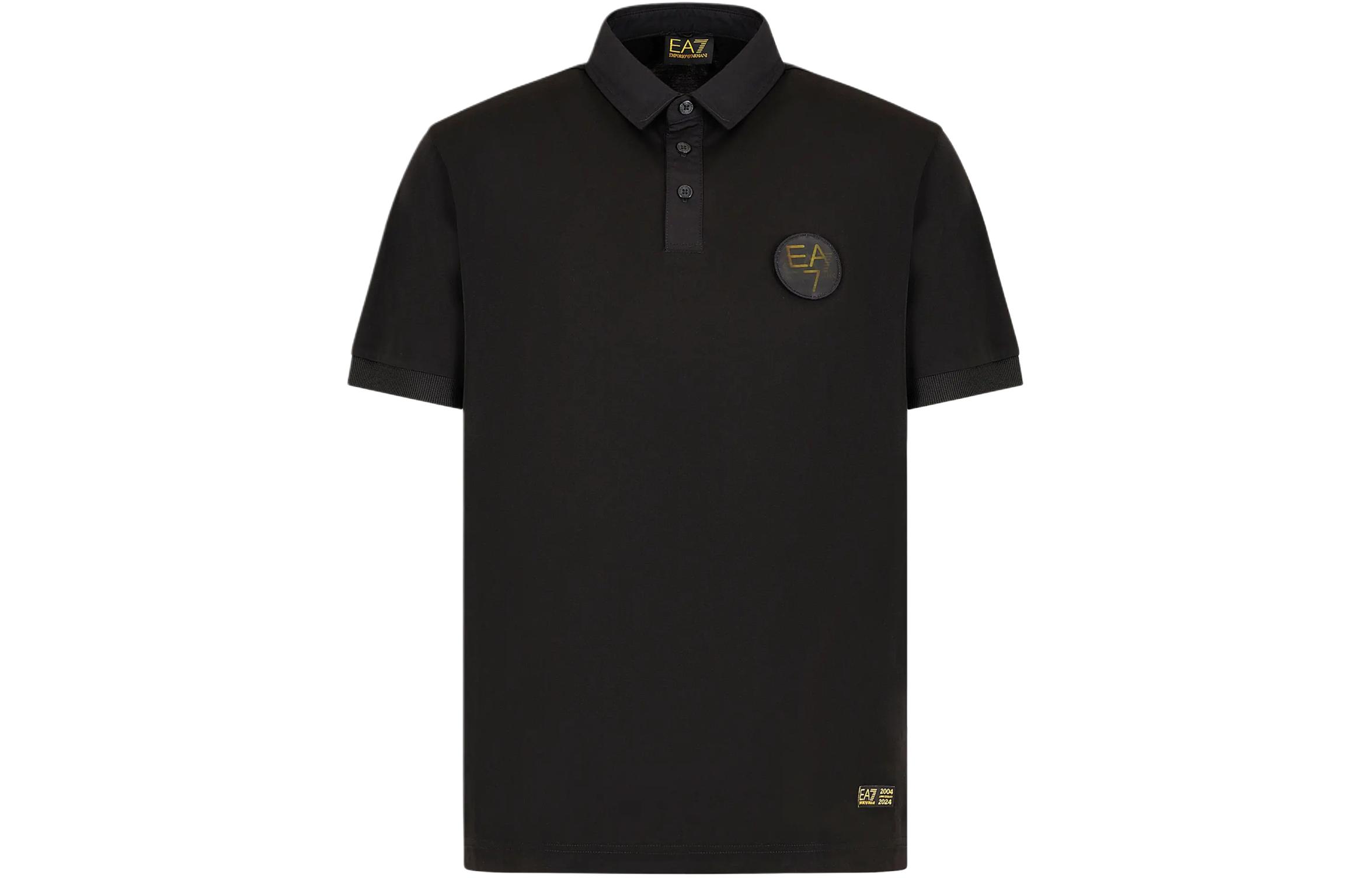 

Футболка поло мужская черная EA7 SS24 EMPORIO ARMANI