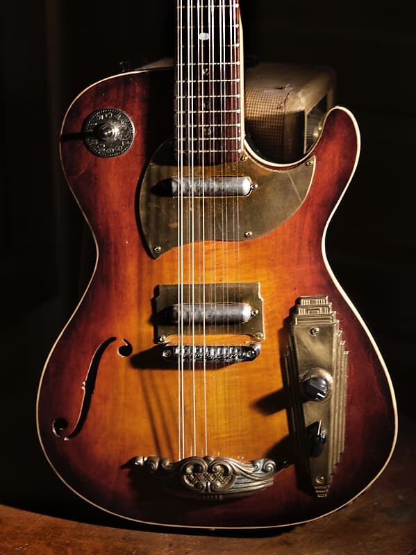 

Электрогитара Postal 12 String Texas Fireball It Jangles Antique Burst Armstrong Lipstick Pickups Brass Pickguard