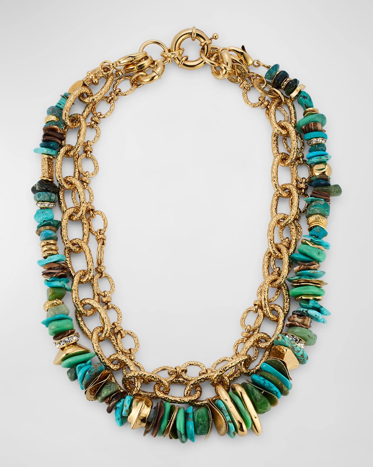 

Трехрядное колье Камаэ Gas Bijoux, цвет Turquoise