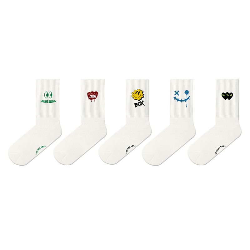 

Носки до середины голени унисекс, 5 пар Duanmei, Cartoon Letter — 5 Pack