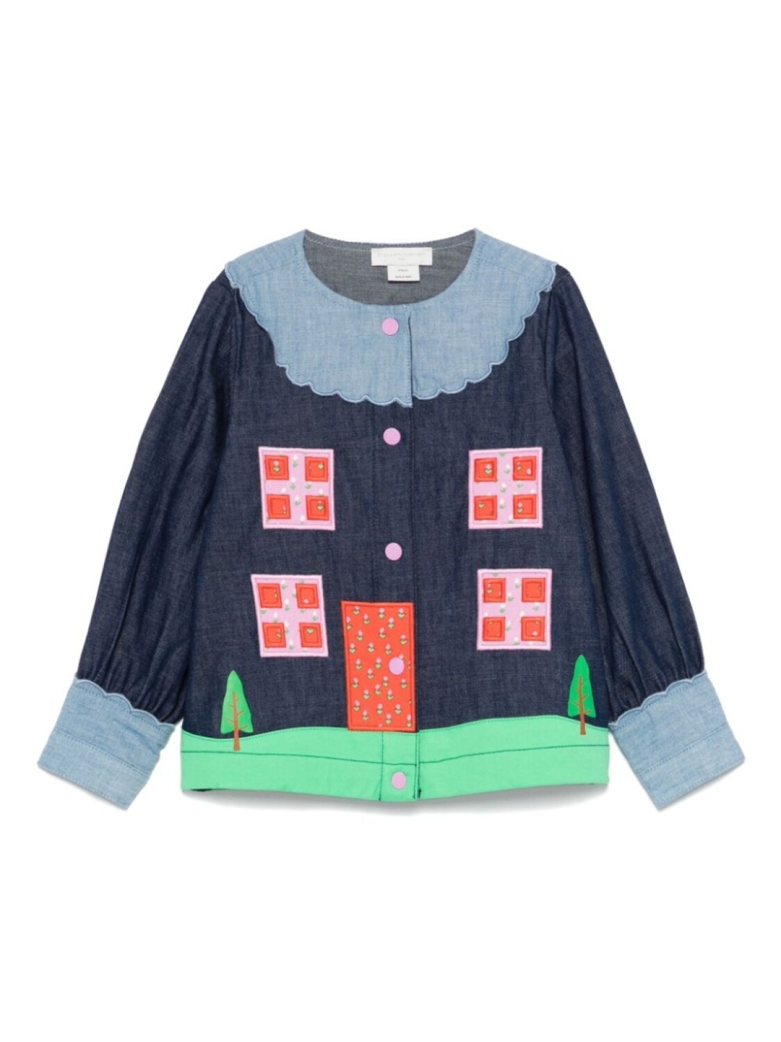 

Блузка Stella McCartney Kids с аппликацией Farmyard, синий