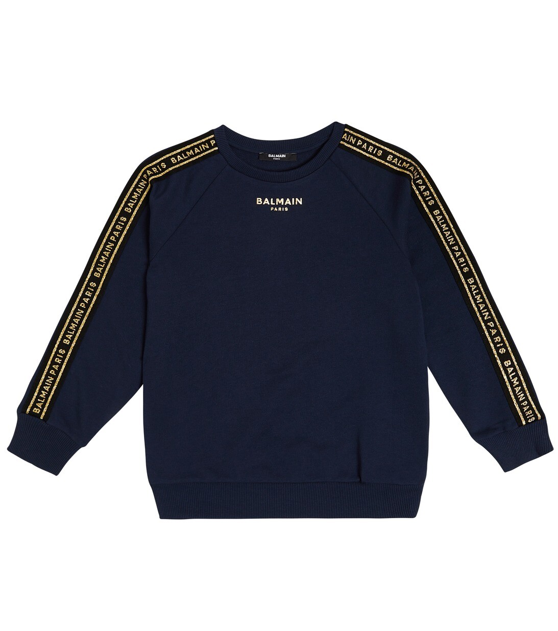 

Толстовка из хлопка с логотипом Balmain, синий