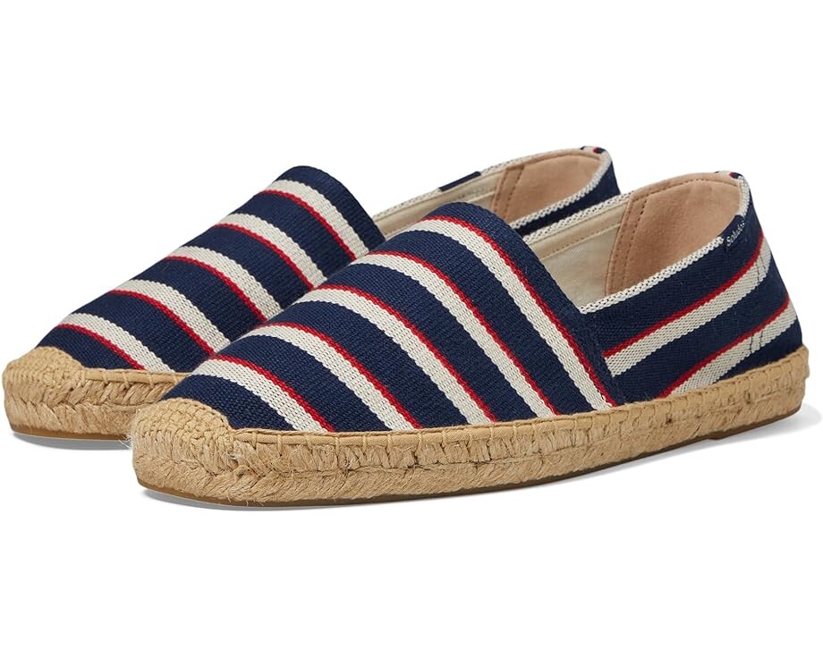 

Лоферы Soludos Original Espadrille, цвет Navy / Ivory / Red