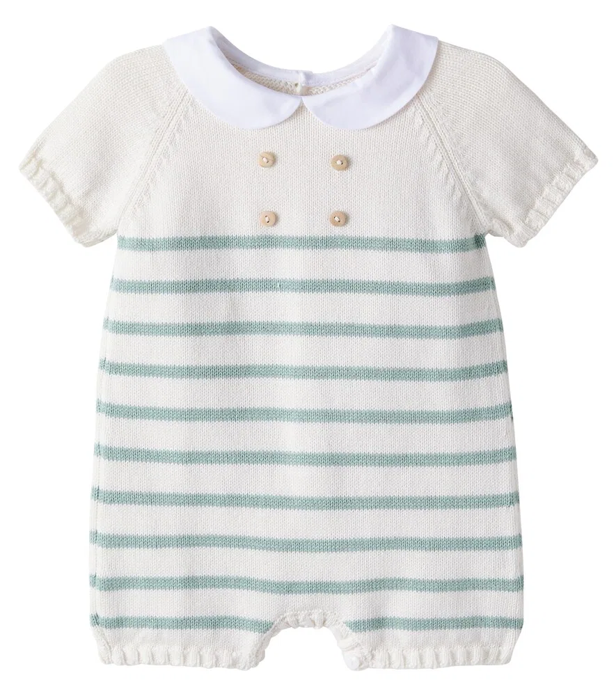 Детский полосатый хлопковый комбинезон Baby Clavel La Coqueta, белый