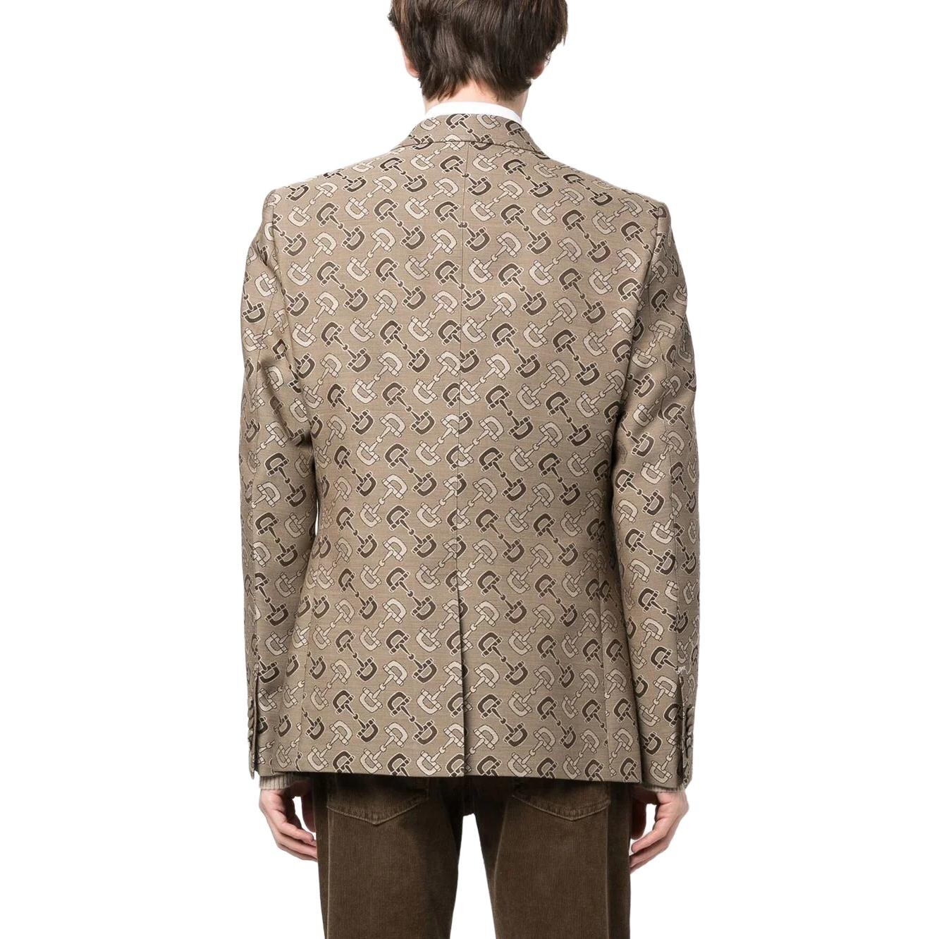 Деловой костюм Gucci мужской, светло-коричневый, коричневый — фото 3
