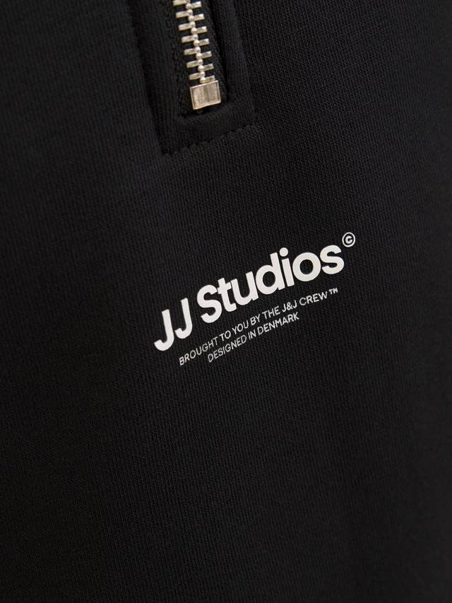 Детский хлопковый свитер с высоким воротником на молнии Jack & Jones, Black — фото 4