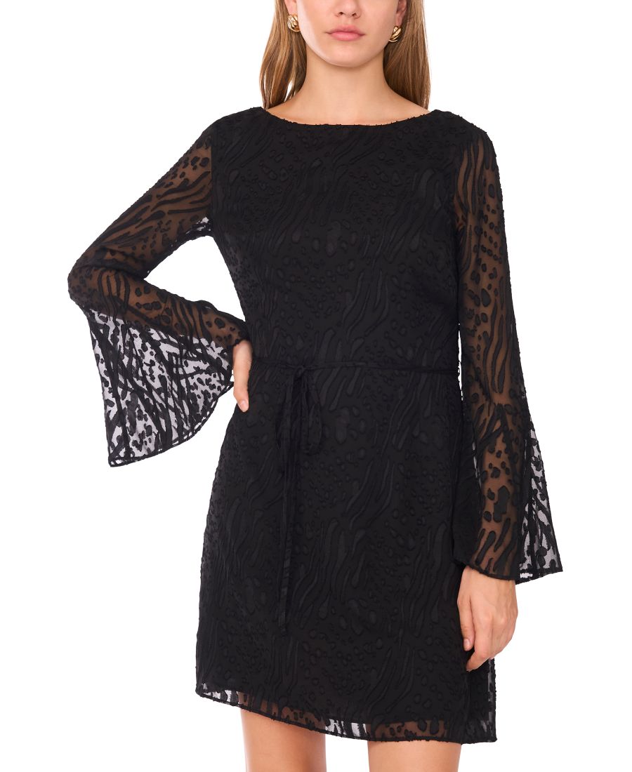 

Женское мини-платье с воротником-стойкой и рукавами-колоколами на спине 1STATE, Rich Black