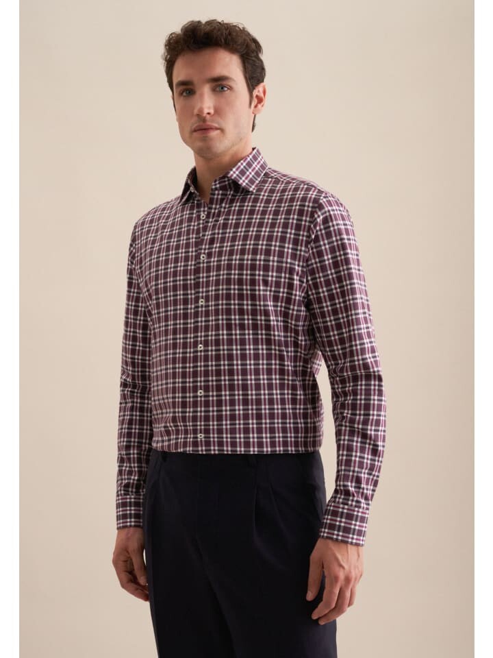 

Рубашка Seidensticker Flanellhemd Regular, фиолетовый